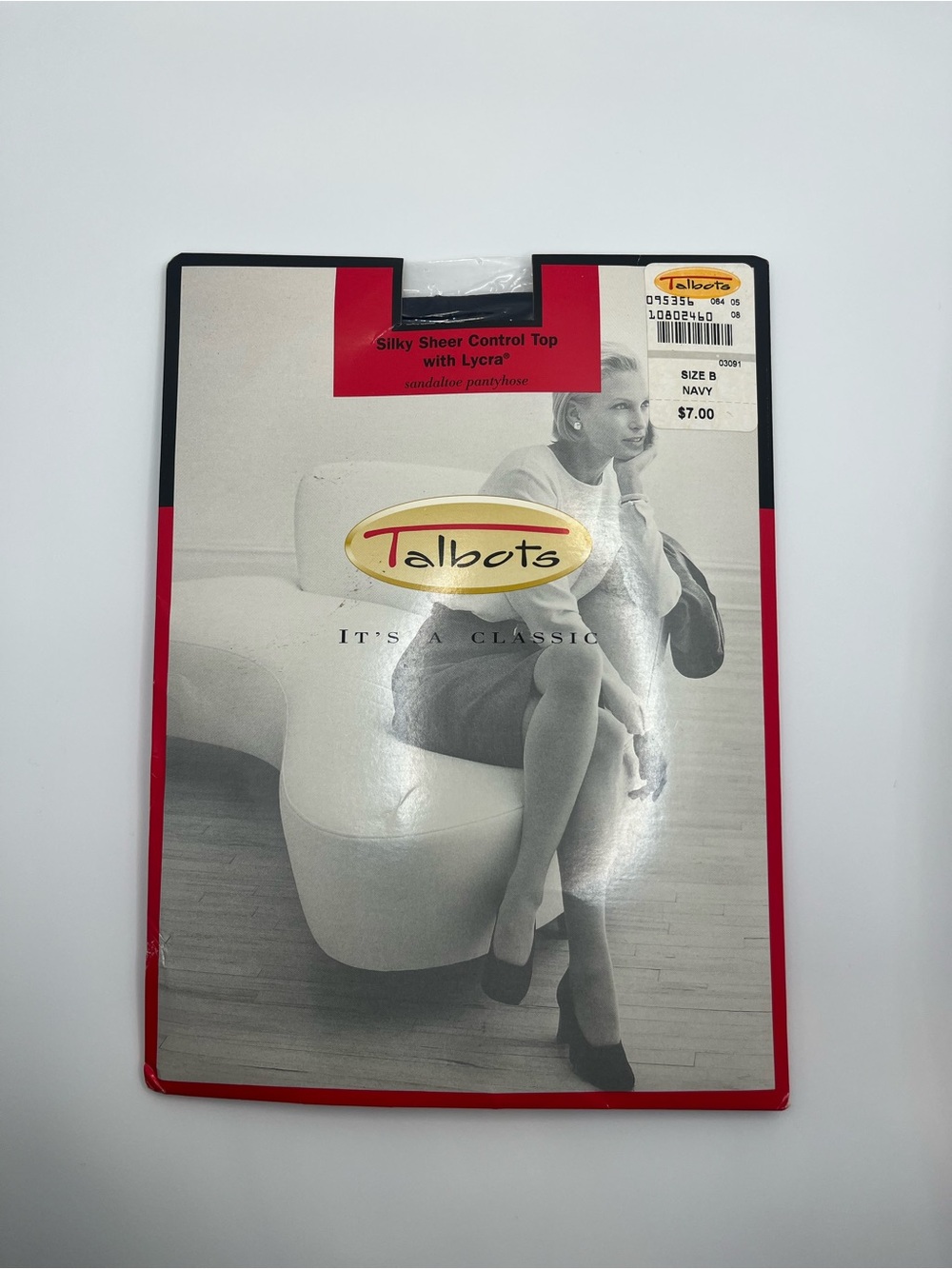 New Talbots Silky Sheer Control Top Sandaltoe Pantyhose in Navy, Size B - Office